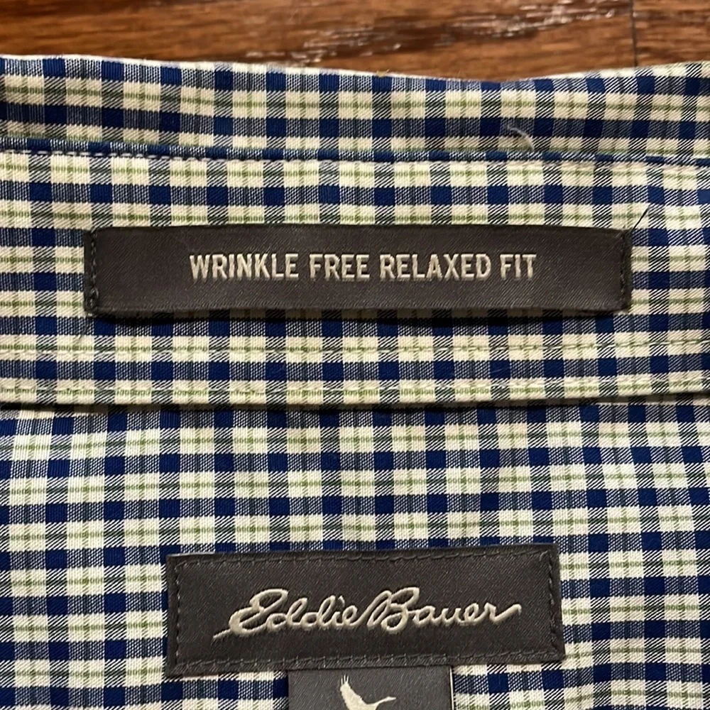 Eddie Bauer NWOT men’s wrinkle free RELAXED fit button down plaid shirt 2XL